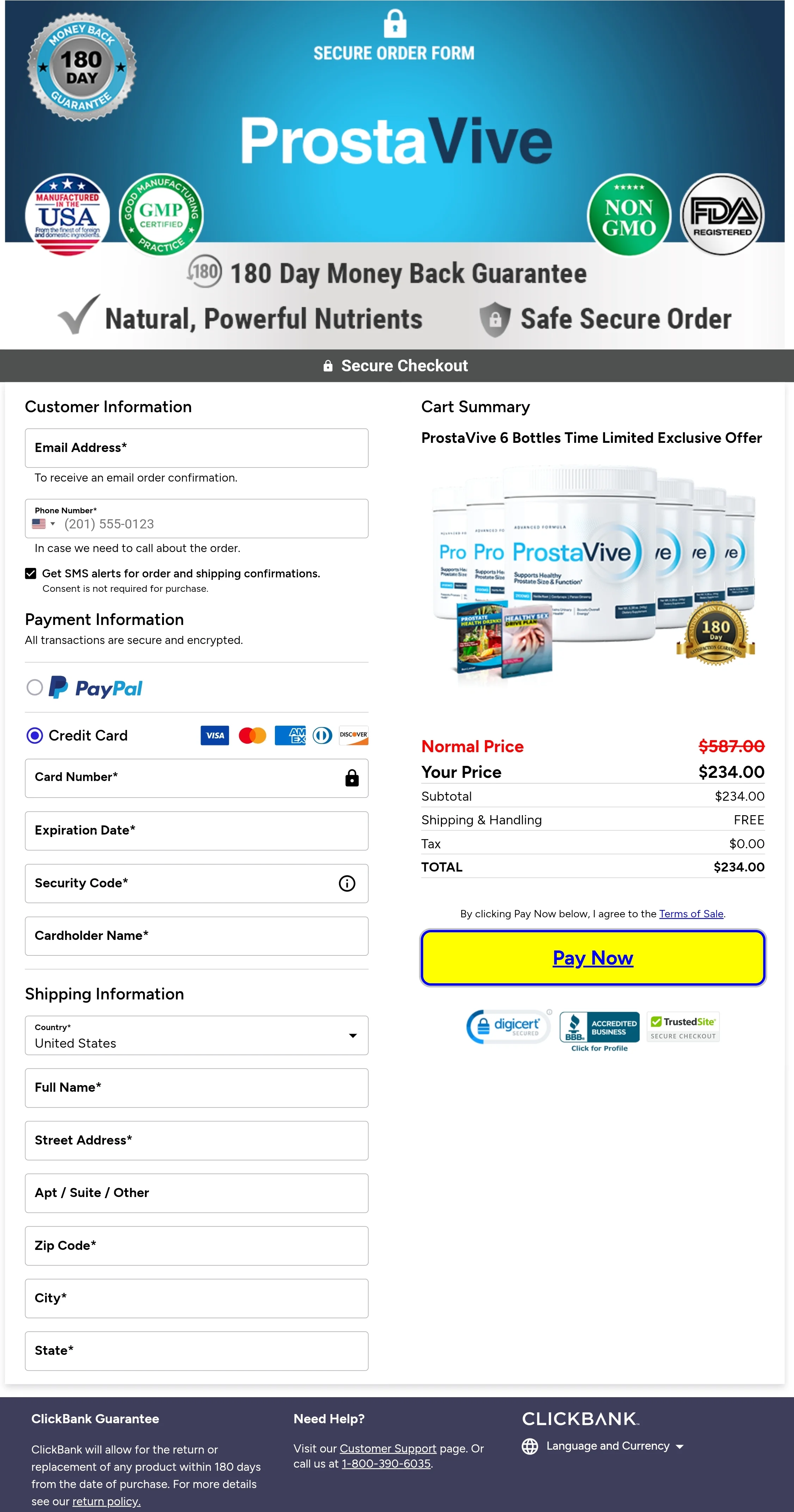 ProstAfense order form